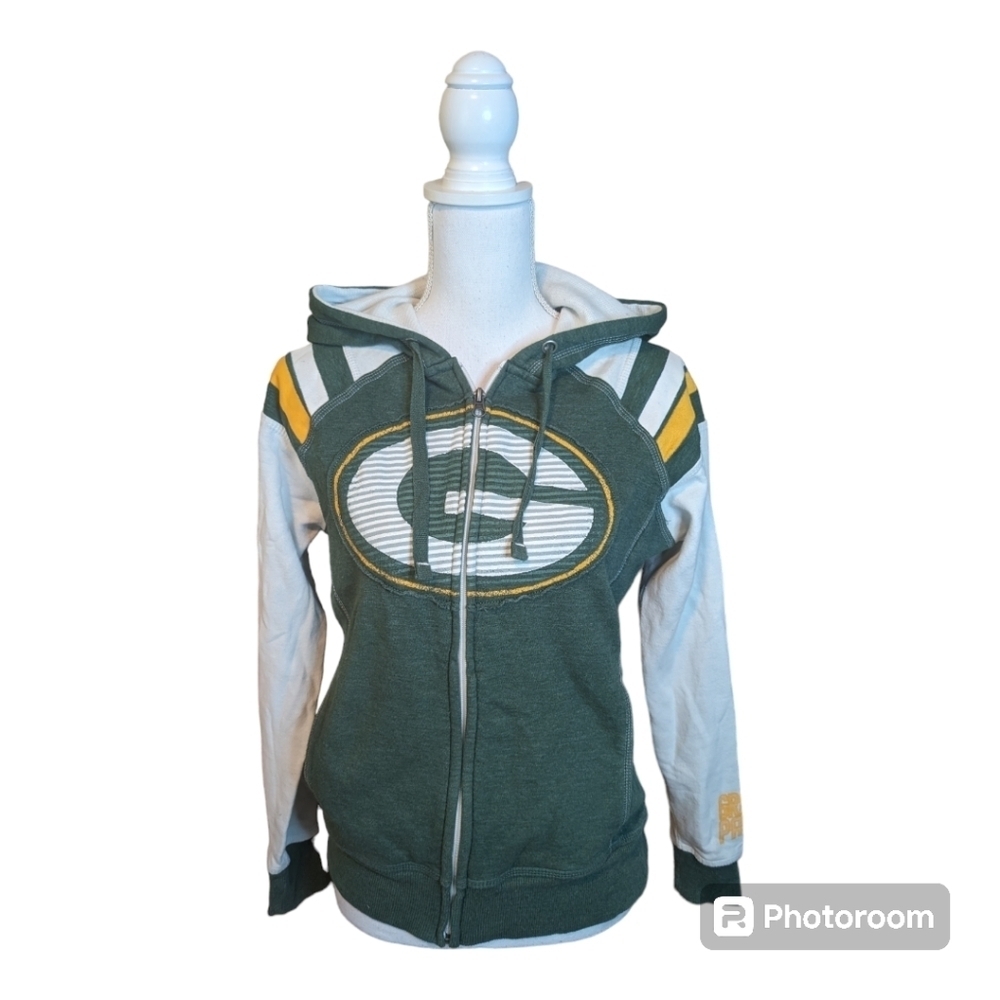 Wmns GREEN BAY PACKER Full Zip-UP Sweatshirt Majestic Sz S